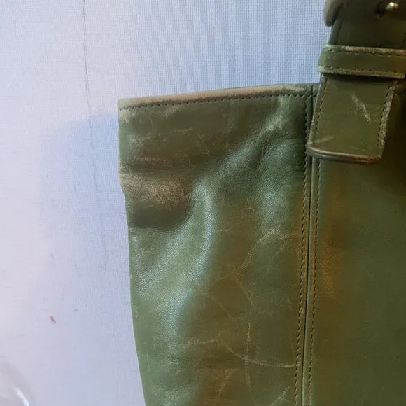 Coach Authentic Vintage Waverly Tote 4133 Green Purse Designer Distressed AS IS - Picture 8 of 15